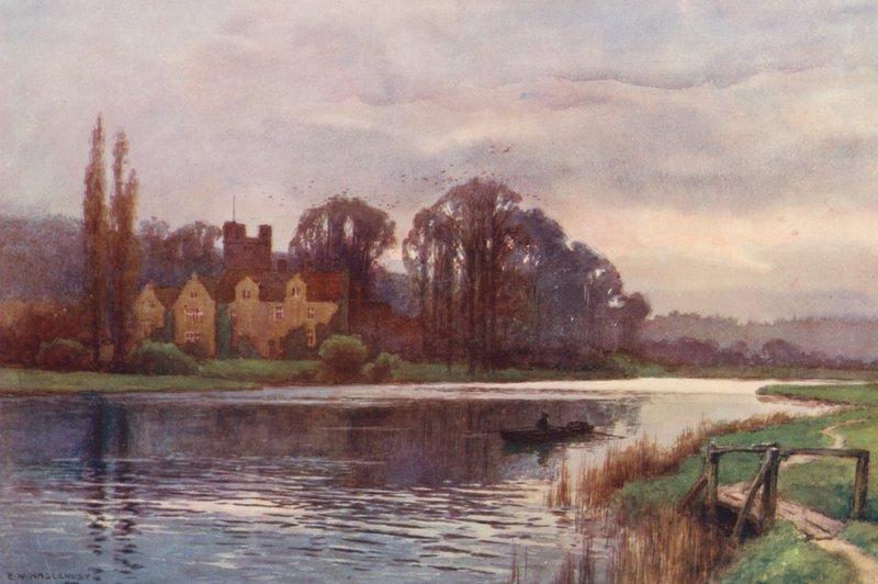 Thames-joki: Bisham Abbey (värilitra) tekijältä Ernest William Haslehust