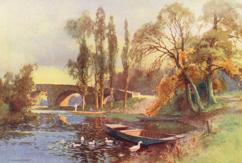 Thames-joki: Chertseyn silta (värilitro): Chertsey Bridge (värilitro) tekijältä Ernest William Haslehust
