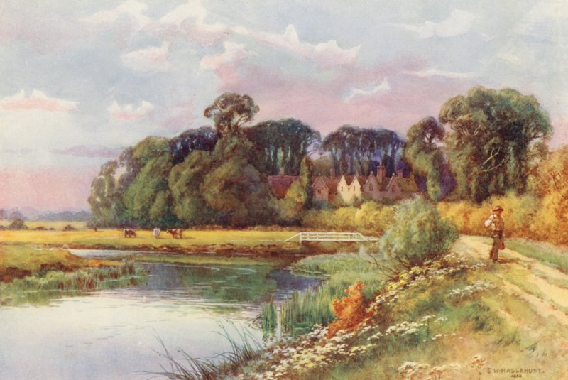 Thames-joki: Kelmscott (värilitro). tekijältä Ernest William Haslehust