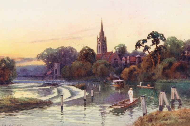 Thames-joki: Marlow (värilitro) tekijältä Ernest William Haslehust