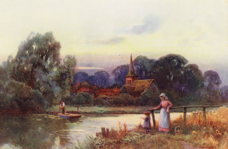 Thames-joki: Moulsford Ferry (värilitro) tekijältä Ernest William Haslehust