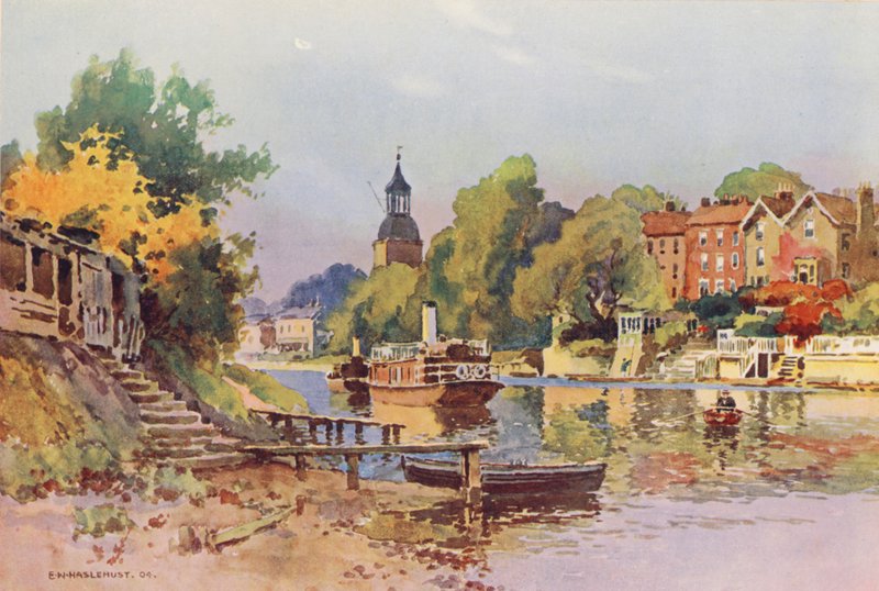 Thames-joki: Sunbury (värilitro) tekijältä Ernest William Haslehust