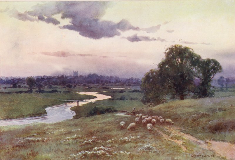 Thames-joki: Eisey Hilliltä (värilitro). tekijältä Ernest William Haslehust