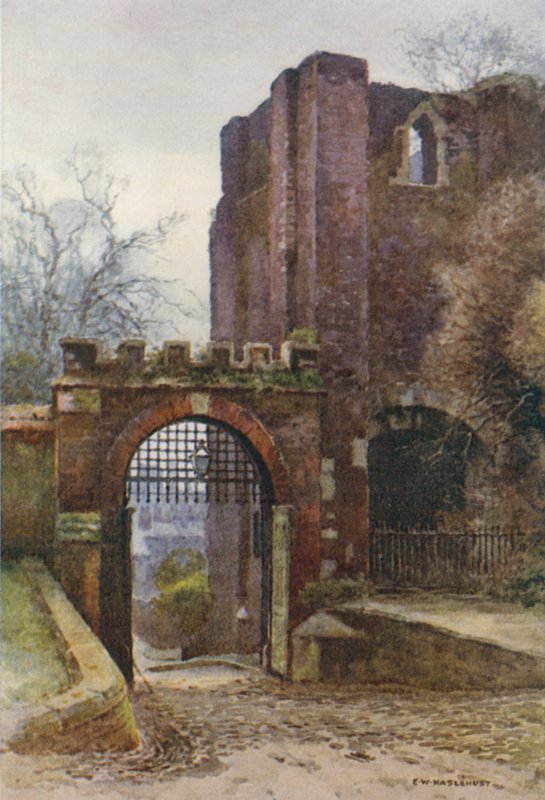 Rougemontin linna (väri litho) tekijältä Ernest William Haslehust