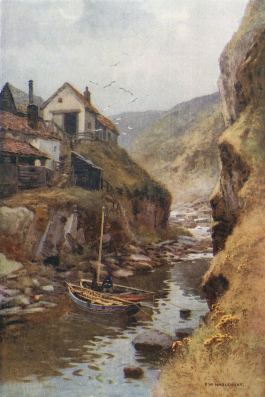 Scalby Beck (väri litho) tekijältä Ernest William Haslehust