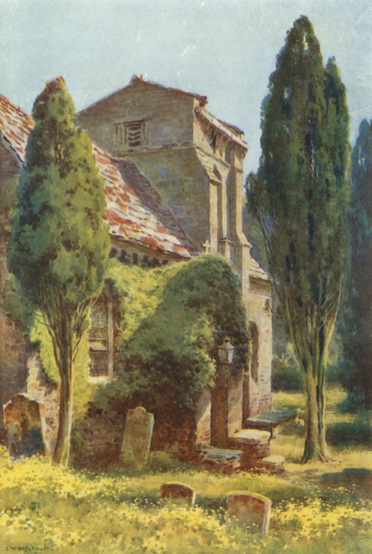 Studland Church (väri litho) tekijältä Ernest William Haslehust