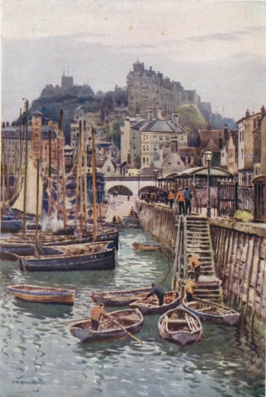 Kalasatama, Folkestone (väri litho) tekijältä Ernest William Haslehust
