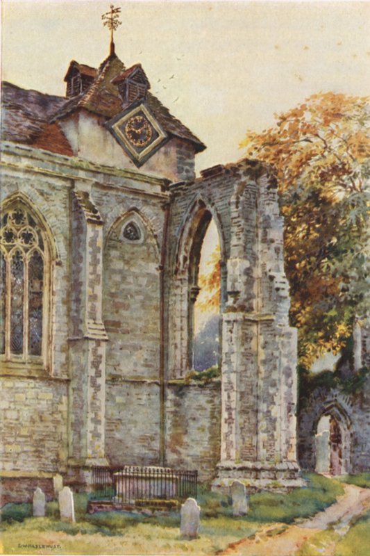Winchelsea Church (väri litho) tekijältä Ernest William Haslehust