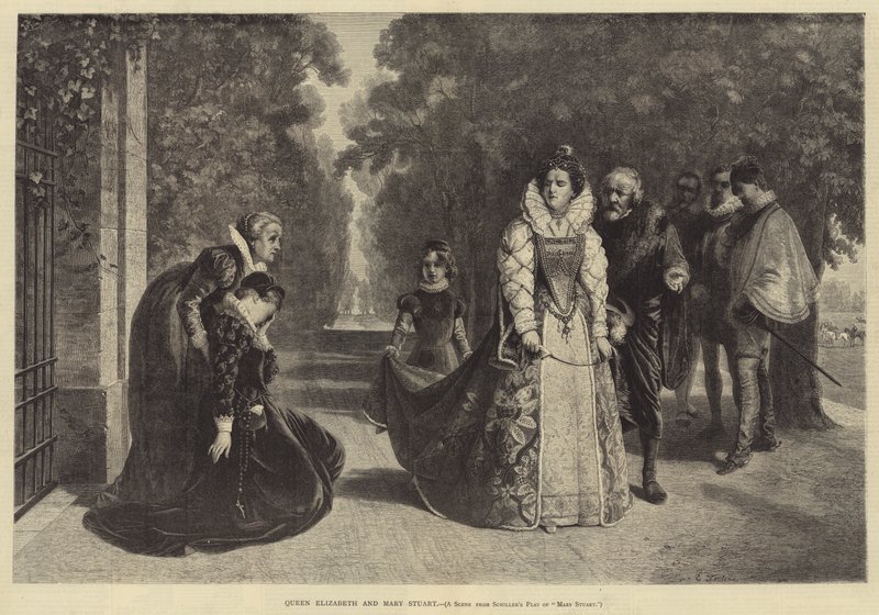 Kuningatar Elisabet ja Maria Stuart tekijältä Ernesto Fontana