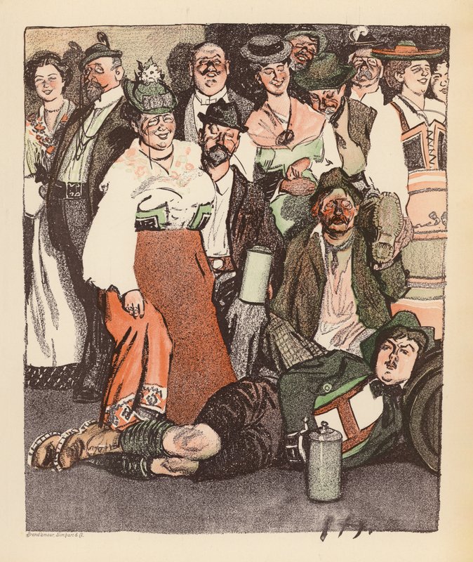 Berliinin Balle von Rideamuksen kuvitus (värilitografia) tekijältä Ernst (after) Heilemann