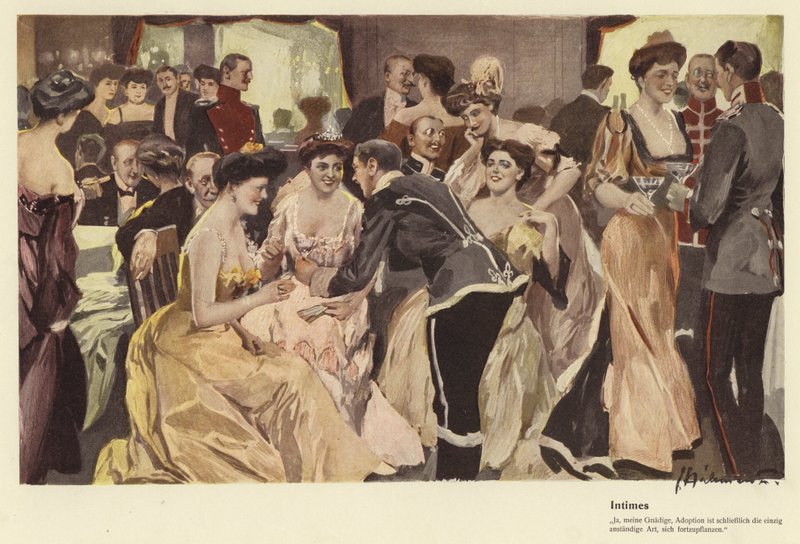 Intimes (väri litho) tekijältä Ernst (after) Heilemann