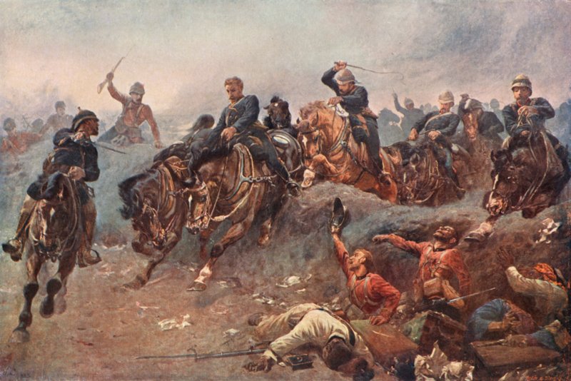 Brittiläinen tykistö astui vihollislinjoihin Tel El Kebirin taistelussa Egyptissä, 1882 tekijältä Esteban Márquez de Velasco