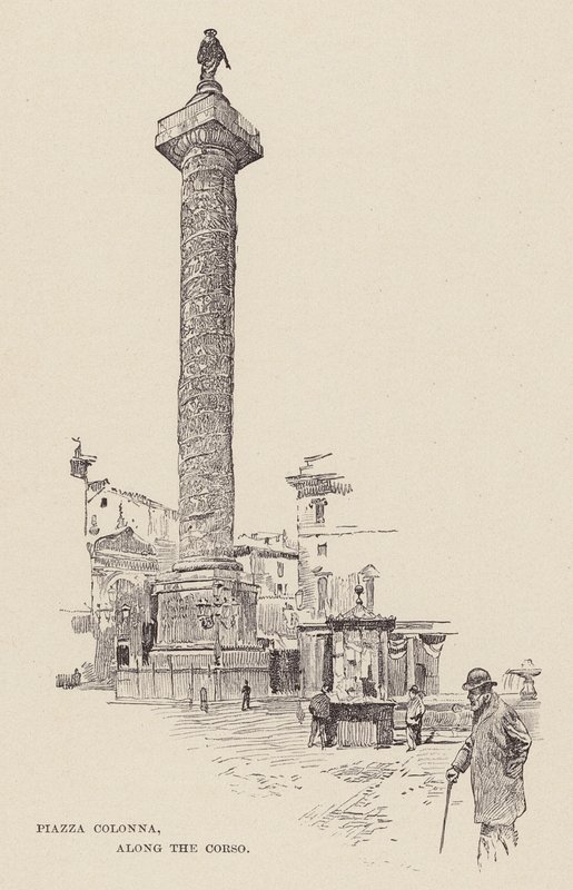 Piazza Colonna, Corson varrella (kaiverrus) (kaiverrus) tekijältä Ettore Tito