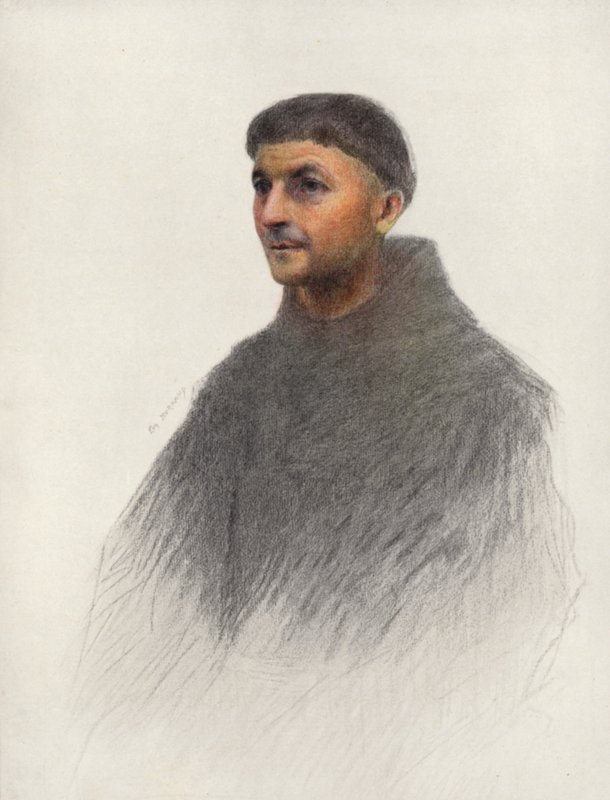 Munkki (värilitografia) tekijältä Eugene (after) Burnand