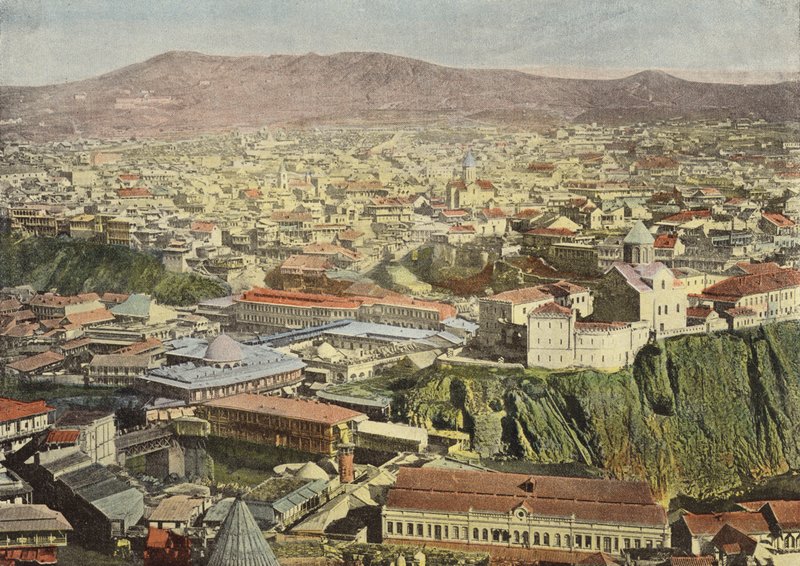 Tiflis, yleinen näkymä Kouran vasemmalle rannalle tekijältä European Photographer