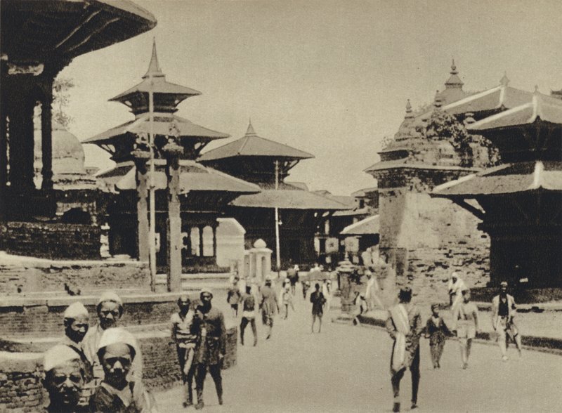 Intia, Temple Street, Katmandu (s/w valokuva) tekijältä European Photographer