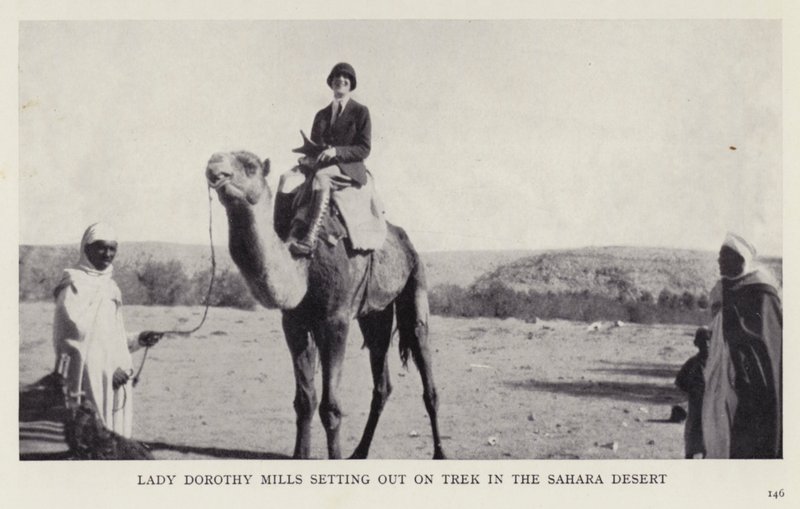 Lady Dorothy Mills lähdössä vaellukselle Saharan autiomaassa (m/v kuva) tekijältä European Photographer