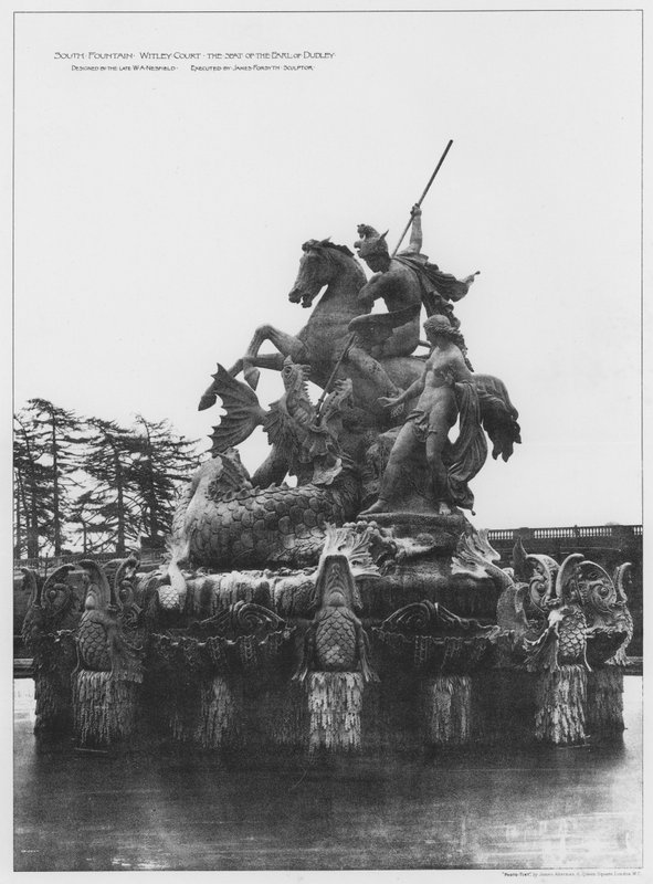 South Fountain, Witley Court, Earl of Dudleyn istuin (m/w kuva) tekijältä European Photographer