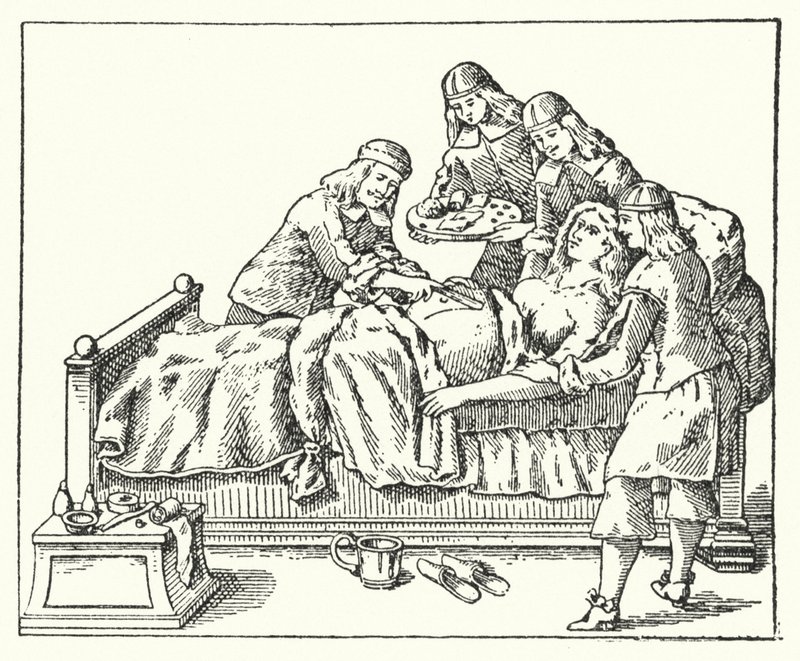 Keisarileikkaus 1600-luvulla (kaiverrus) tekijältä European School