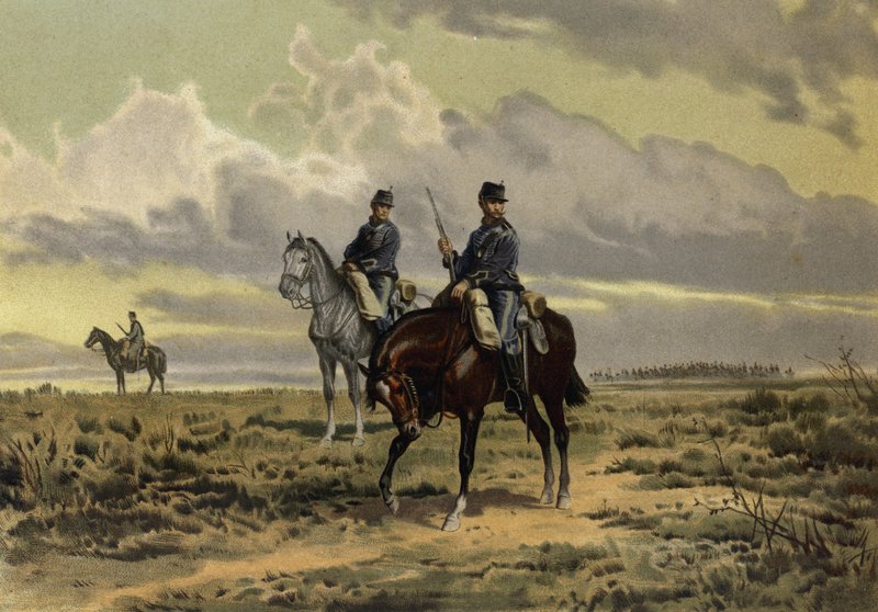 Ratsuväen etumatka (chromolitho) tekijältä European School