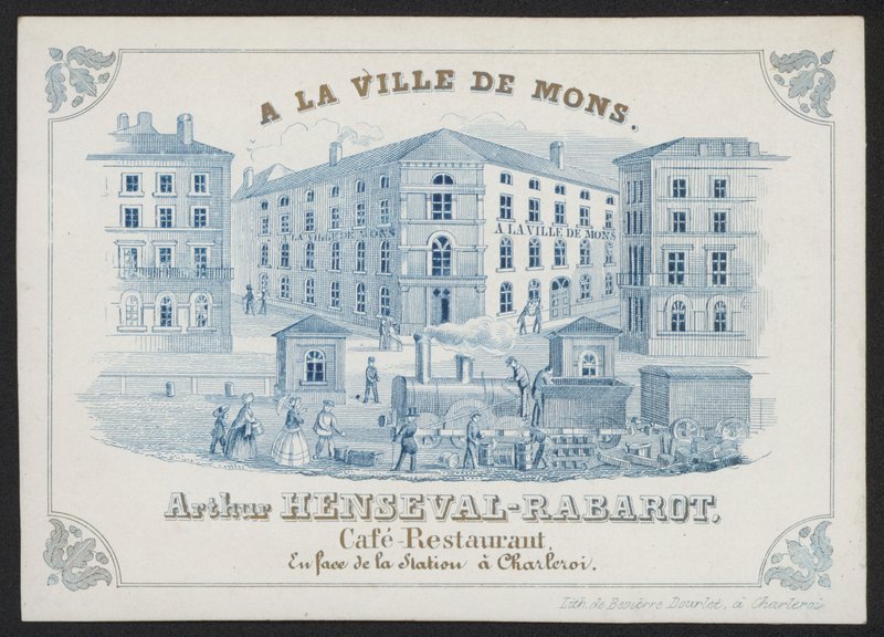 A La Ville De Mons, Arthur Henseval-Rabarot, Cafe Restaurant (kaiverrus) tekijältä European School