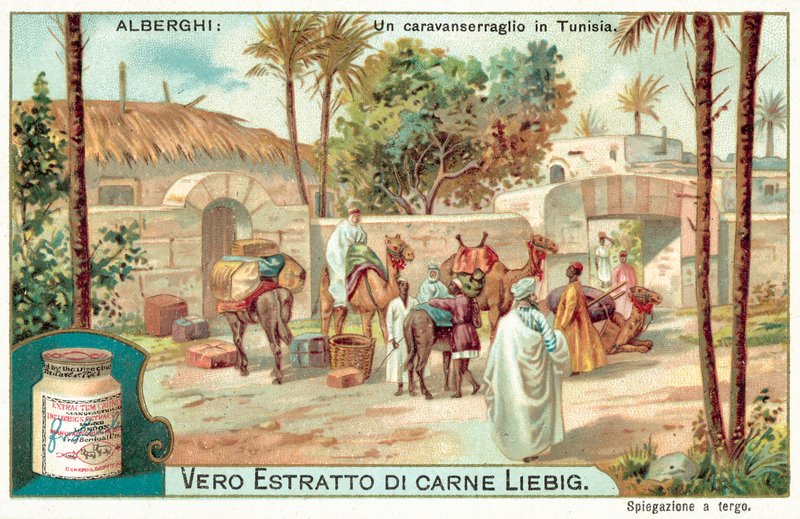 Caravanserai Tunisiassa (chromolitho) tekijältä European School