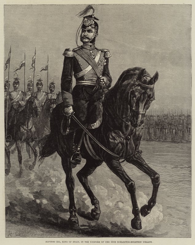 Alfonso XII, Espanjan kuningas, 15. Schleswig-Holsteinin uhlaanien univormussa (kaiverrus) tekijältä European School