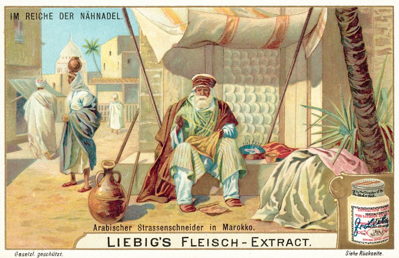 Arabien kadun räätäli Marokossa (chromolitho) tekijältä European School