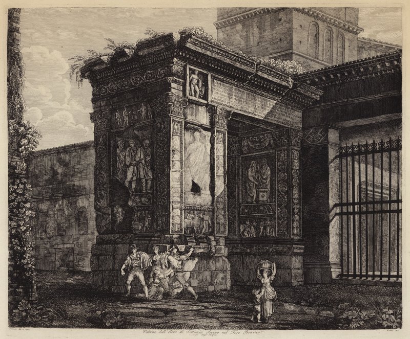 Septimius Severuksen kaari ja Forum Boarium, Rooma, Italia (kaiverrus) tekijältä European School