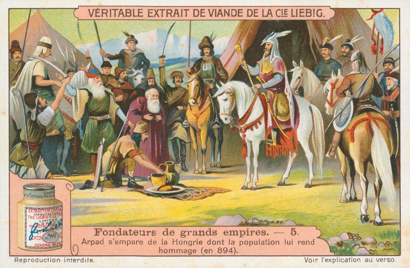 Arpad, Liebig-kortti, 1900-luvun alku (kromo) tekijältä European School