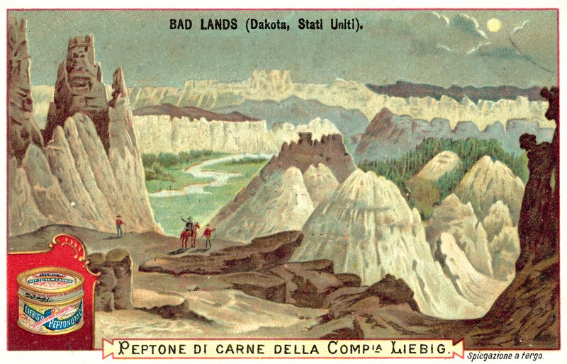 Badlands, Etelä-Dakota, Yhdysvallat (chromolitho) tekijältä European School