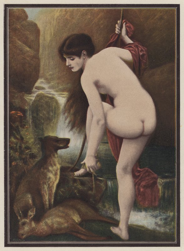 Callisto, nymfi kreikkalaisesta mytologiasta (väri litho) tekijältä European School