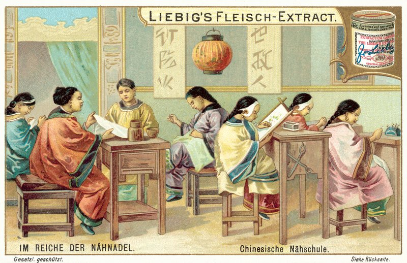 Kiinalainen käsityökoulu (chromolitho) tekijältä European School