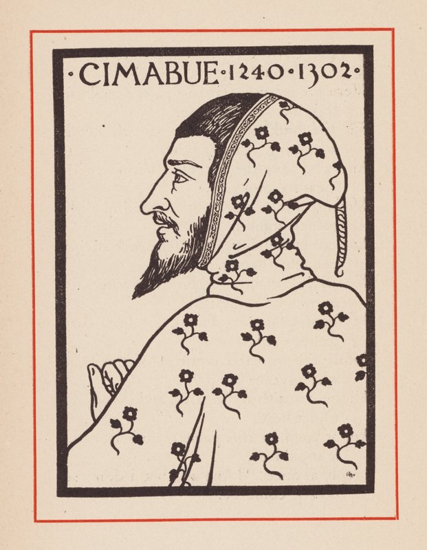 Cimabue, italialainen keskiaikainen taiteilija (litografia) tekijältä European School
