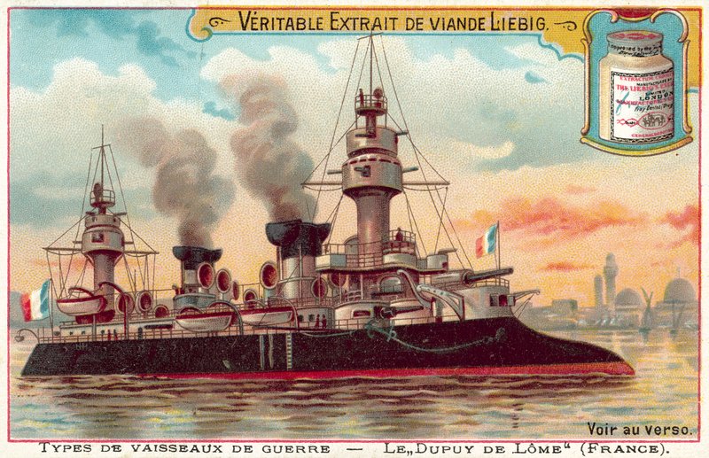 Ranskalainen panssariristeilijä Dupuy de Lome (chromolitho) tekijältä European School