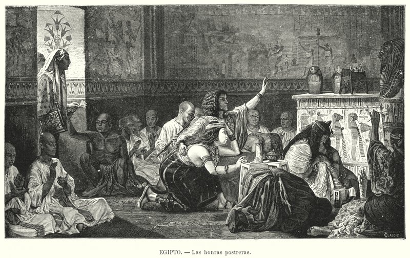 Hautajaiset muinaisessa Egyptissä (litho) tekijältä European School