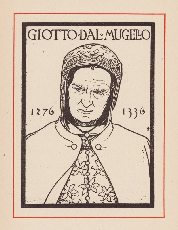 Giotto, italialainen keskiaikainen taiteilija (litografia) tekijältä European School