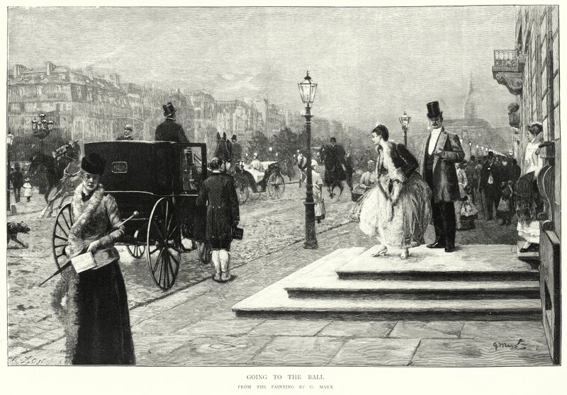 Going to the Ball, maalaus G Marx (litho) tekijältä European School