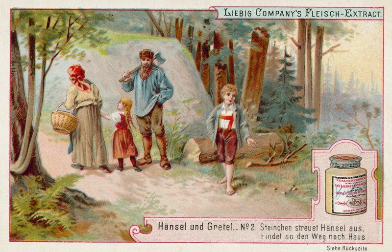 Hansel ja Kerttu: Hansel jättää pikkukivijäljen löytääkseen tien kotiin (chromolitho) tekijältä European School