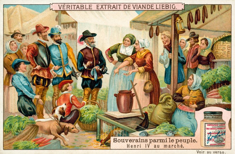 Henrik IV Ranskalainen torilla (chromolitho) tekijältä European School