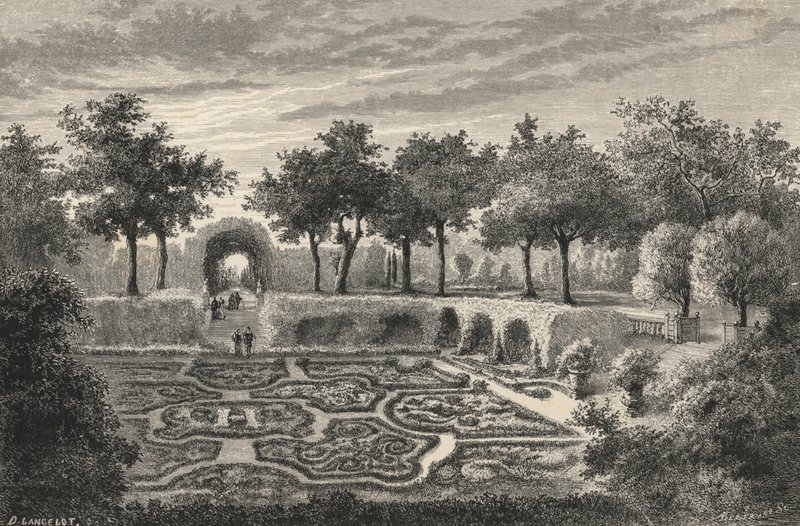 Brodeeratut Tuileries-puutarhat Henri IV:n alla (kaiverrus) tekijältä European School
