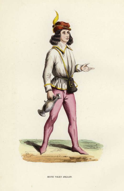 Young English Valet (värillinen kaiverrus) tekijältä European School