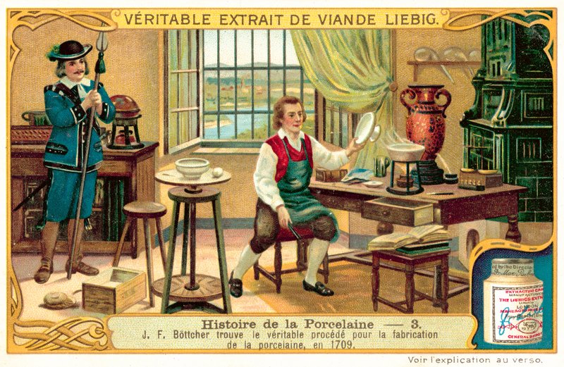 Johann Friedrich Boettger löytää posliinin valmistusprosessin tekijältä European School