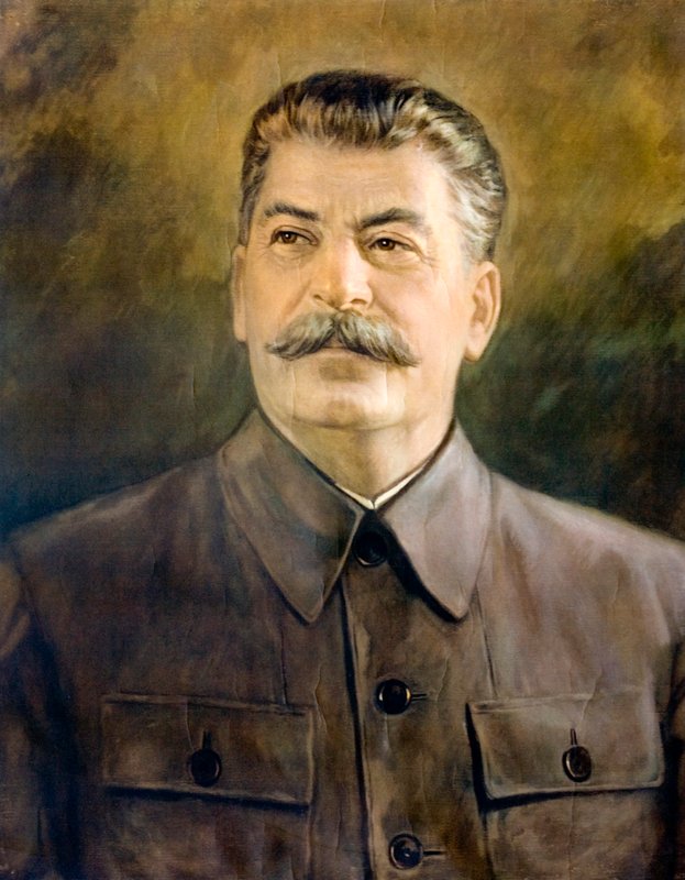 Joosef Stalin, georgialainen bolševikkivallankumouksellinen ja neuvostopoliitikko ja -johtaja (värilitografia). tekijältä European School