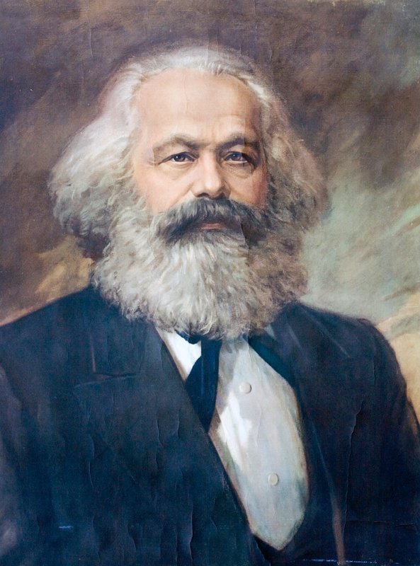 Karl Marx, saksalainen filosofi, taloustieteilijä, poliittinen teoreetikko ja sosialistinen vallankumouksellinen (värilitografia). tekijältä European School