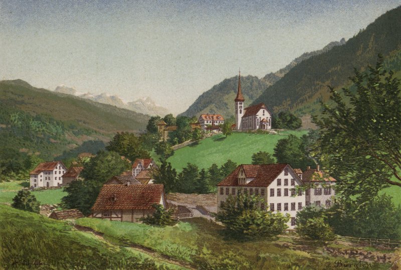 Luzernjärvi: Burglen (väri litho) tekijältä European School