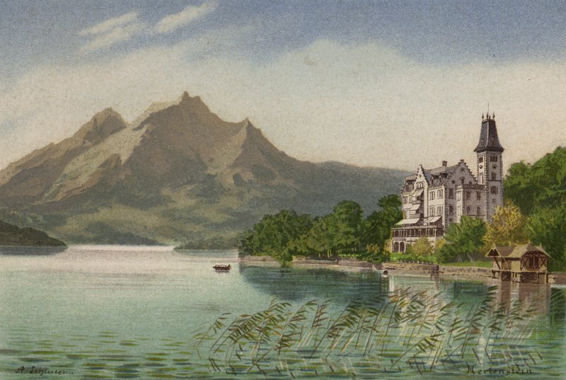 Luzernjärvi: Hertenstein (väri litho) tekijältä European School