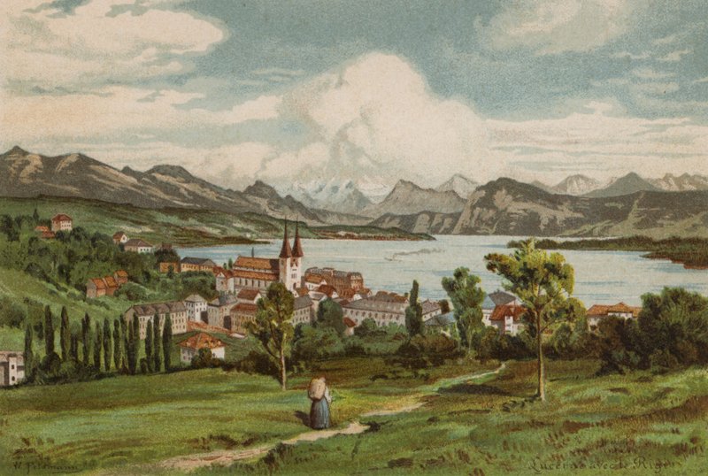 Luzernin järvi: Luzern (värilitografia) tekijältä European School