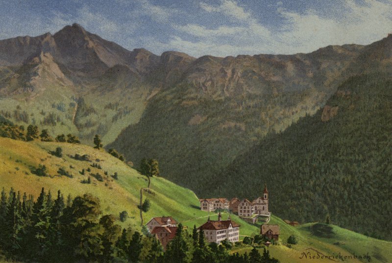 Luzernjärvi: Niederrickenbach (väri litho) tekijältä European School
