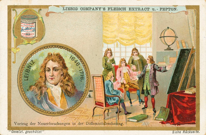 Liebniz, Liebig-kortti, 1900-luvun alku (kromo) tekijältä European School